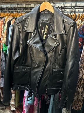Harley-Davidson Black Leather moto riding Jacket